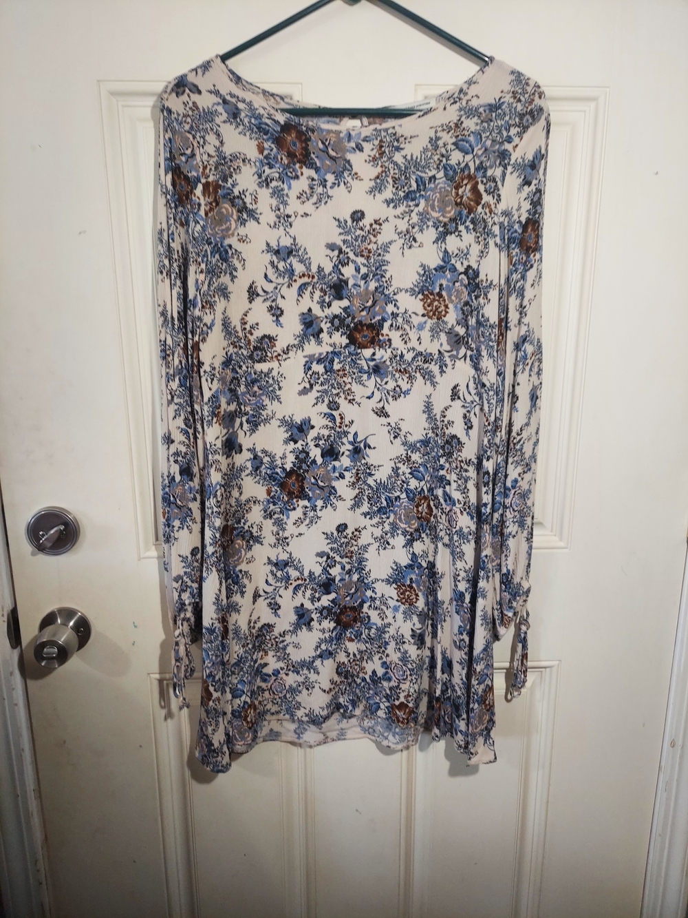 AEO Cottagecore Vintage Style Floral Cold Shoulder Mini Dress Size Large